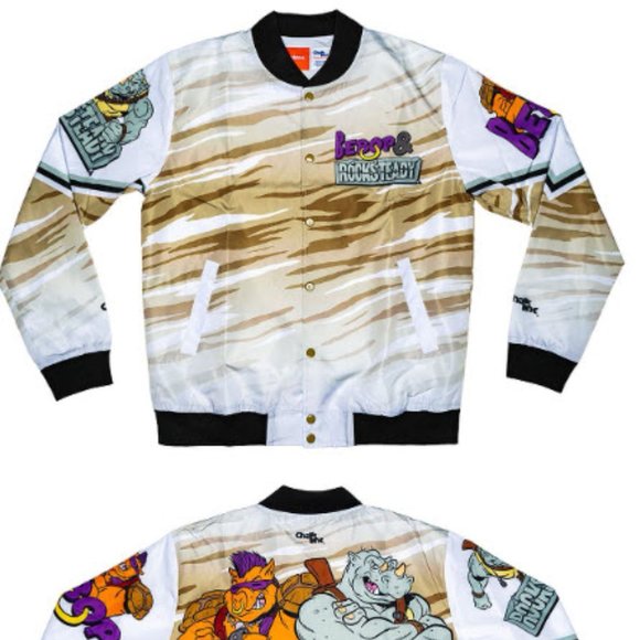 Chalk Line TMNT Bebop & Rocksteady 4XL Varsity Jacket - Fanimation - Rare! - Picture 3 of 4